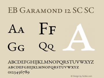 EB Garamond 12 SC SC Version 0.015d Font Sample