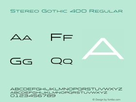 Stereo Gothic 400 Regular Version 1.200 Font Sample