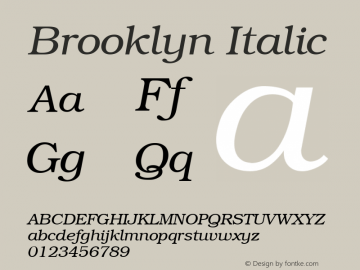 Brooklyn Italic 1.0 Tue Nov 17 22:42:07 1992图片样张