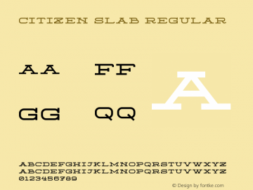 Citizen Slab Regular 1.000 Font Sample