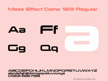 Mass Effect Game 123 Regular 0001.0001 Font Sample