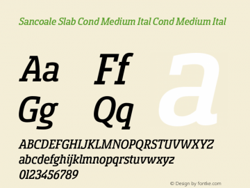 Sancoale Slab Cond Medium Ital Cond Medium Ital Version 1.000 Font Sample