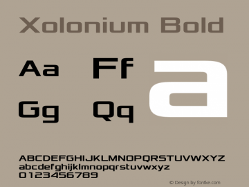 Xolonium Bold Version 2.0 Font Sample