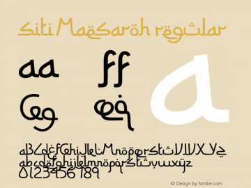 Siti Maesaroh Regular 001.003 Font Sample