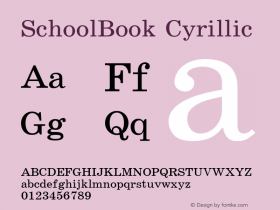 SchoolBook Cyrillic 001.000 Font Sample