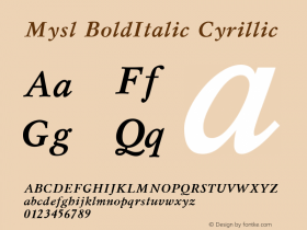 Mysl BoldItalic Cyrillic 001.000图片样张