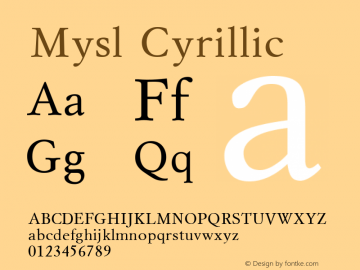 Mysl Cyrillic 001.000 Font Sample