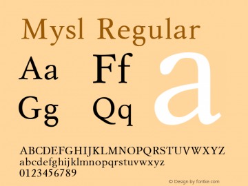 Mysl Regular 001.000图片样张