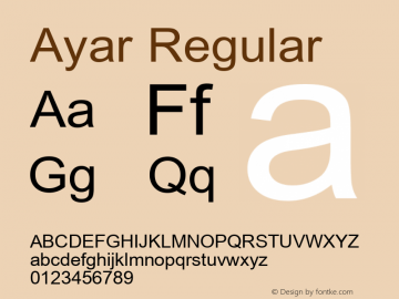 Ayar Regular Version 1.01x Font Sample