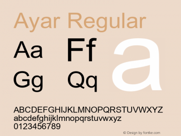 Ayar Regular Version 1.01x Font Sample