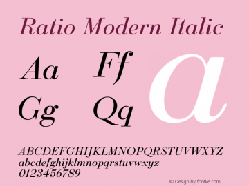 Ratio Modern Italic Version 1.000图片样张