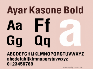 Ayar Kasone Bold Version 1.01x Font Sample