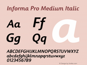 Informa Pro Medium Italic Version 1.0图片样张