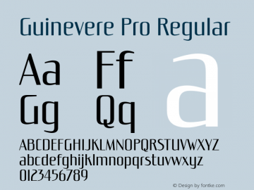 Guinevere Pro Regular Version 1.000 Font Sample