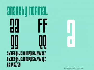 Anarchy Normal Version 1.0; 2002; initial release Font Sample