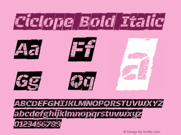 Ciclope Bold Italic Version 1.7图片样张