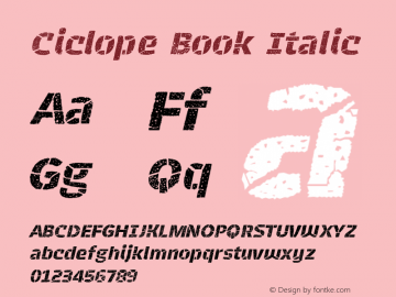 Ciclope Book Italic Version 1.7图片样张