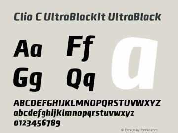 Clio C UltraBlackIt UltraBlack Version 1.000 2012 initial release Font Sample