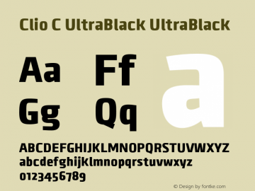 Clio C UltraBlack UltraBlack Version 1.000 2012 initial release Font Sample