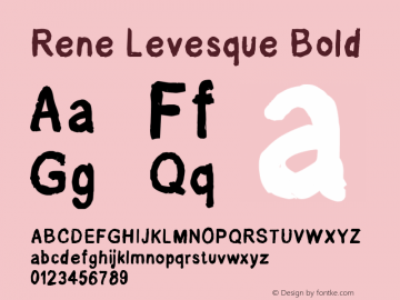 Rene Levesque Bold Version 1.00 2012 Font Sample