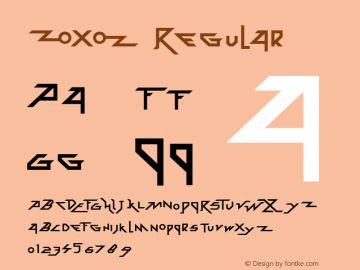 Zoxoz Regular Version 1.00 July 26, 2012, initial release Font Sample