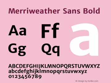 Merriweather Sans Bold Version 1.003 Font Sample