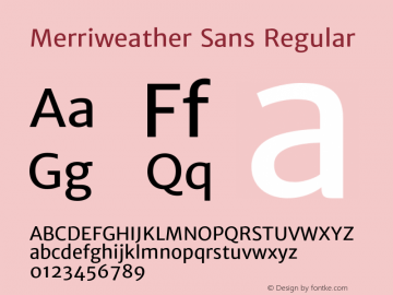 Merriweather Sans Regular Version 1.003 Font Sample
