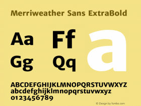 Merriweather Sans ExtraBold Version 1.003 Font Sample