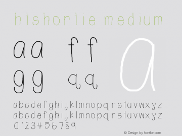 htShortie Medium Version 001.000 Font Sample