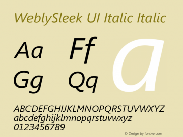 WeblySleek UI Italic Italic 001.023 Font Sample