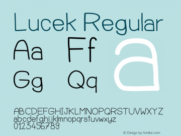 Lucek Regular Version 1.1 Font Sample