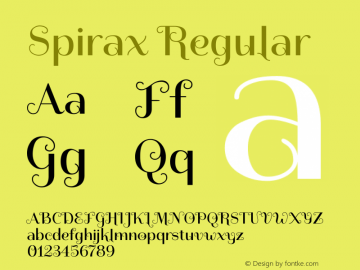 Spirax Regular Version 1.002 Font Sample