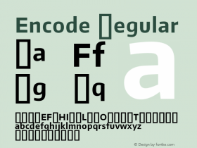 Encode Regular Version 0.024 Font Sample