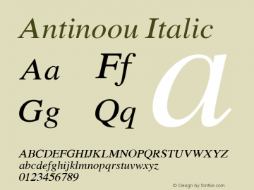 Antinoou Italic Version 1.006图片样张