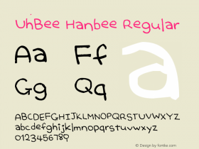 UhBee Hanbee Regular Version 1.00 September 12, 2012, initial release图片样张