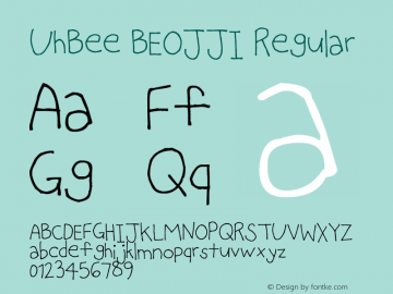 UhBee BEOJJI Regular Version 1.00 September 13, 2012, initial release Font Sample