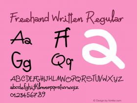 Freehand Written Regular Version 1.00 September 14, 2012, initial release Font Sample