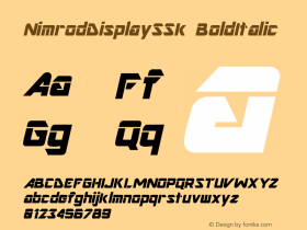 NimrodDisplaySSk BoldItalic Macromedia Fontographer 4.1 8/12/95 Font Sample