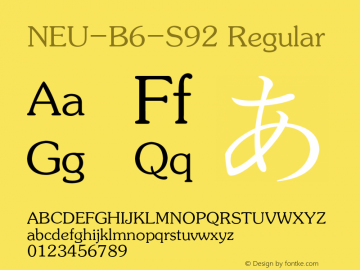 NEU-B6-S92 Regular 2.00 Font Sample