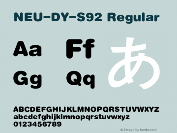 NEU-DY-S92 Regular 2.00 Font Sample