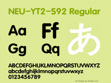 NEU-YT2-S92 Regular 2.00 Font Sample