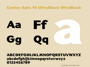 Contax Sans 95 UltraBlack UltraBlack Version 1.00 Font Sample