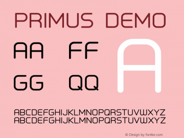 Primus DEMO Version 1.001 2012 Font Sample