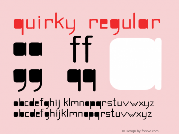 Quirky Regular Version 001.001 Font Sample