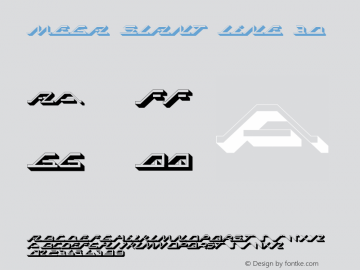 MEGA SLANT LINE 3D Version 1.000 Font Sample