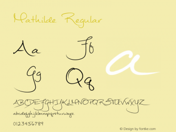 Mathilde Regular Version 1.000 2012 initial release Font Sample