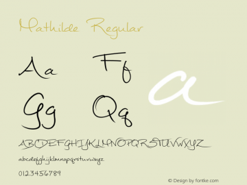 Mathilde Regular Version 2.000 2012 initial release Font Sample