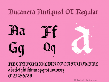 Bucanera Antiqued OT Regular Version 1.000 2012 initial release图片样张