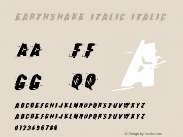 Earthshake Italic Italic Version 1.0; 2012图片样张