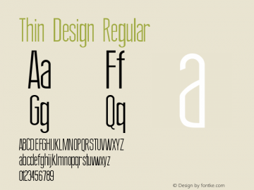 Thin Design Regular Version 1.00 September 29, 2012, initial release图片样张